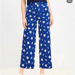 Ann Taylor loft seashell wide leg crop pants
